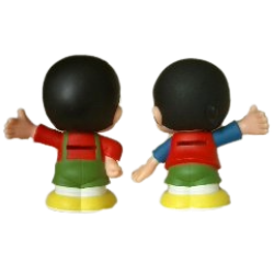 ヤンマーのヤン坊マー坊貯金箱背面